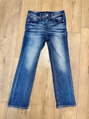 BKE Boys Hudson Blue Washed Straight Jeans size 12 adjustable waist